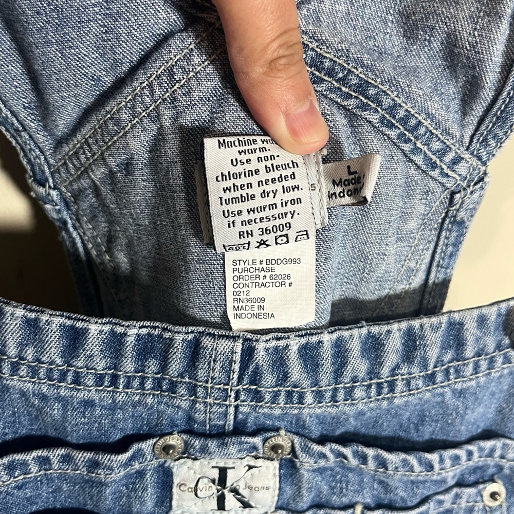Vintage 90s Calvin Klein Carpenter Denim Bib Overalls - Picture 4 of 14